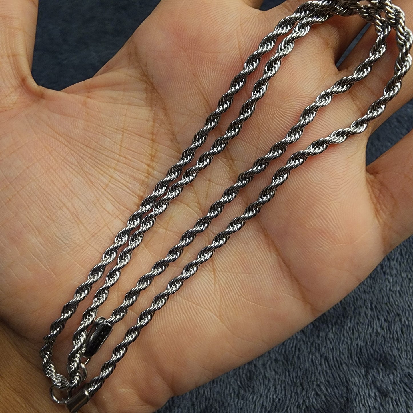 Premium Stainless Steel Rope Chain With Free Rope Bracelet – Men & Women