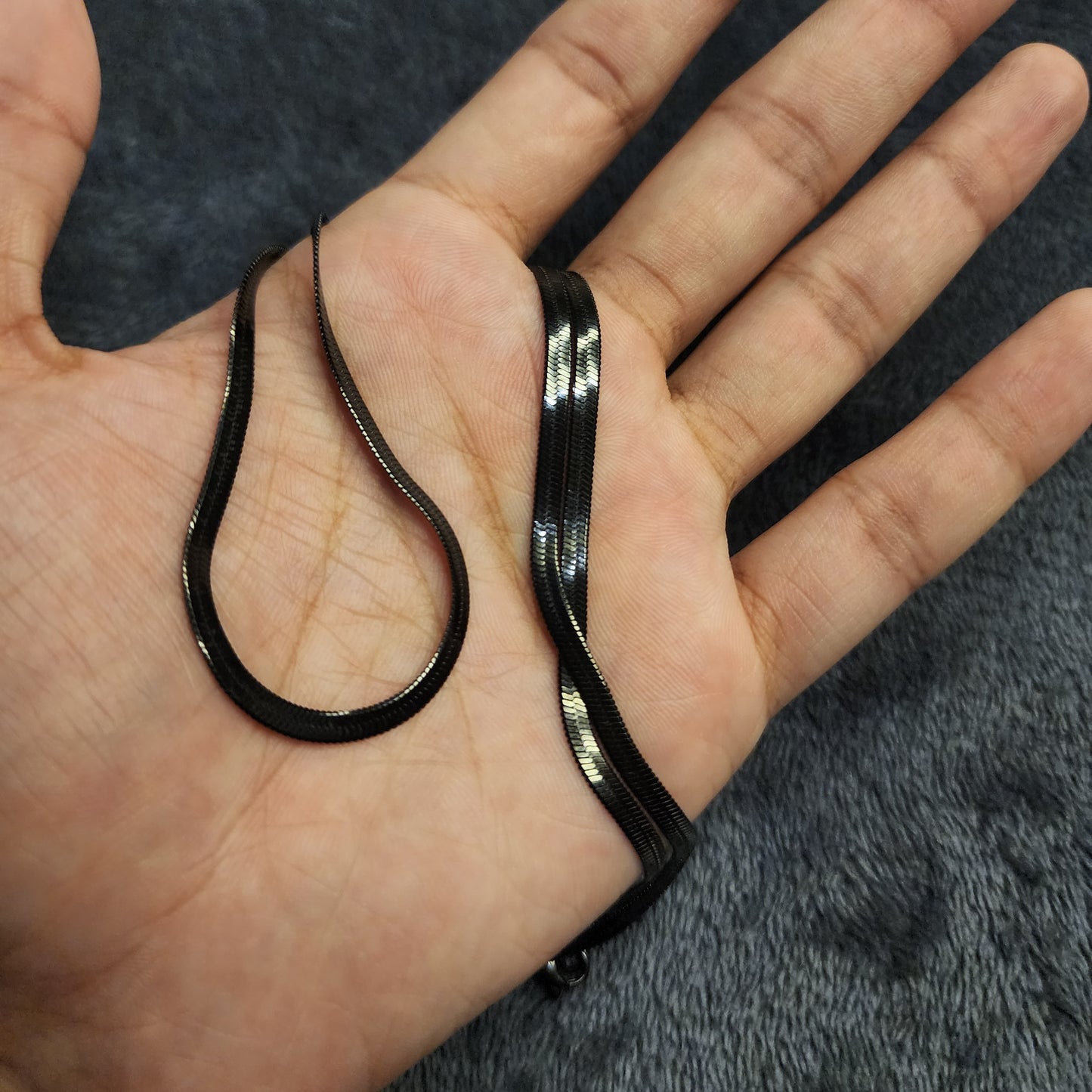 Black Snake Chain With Free Titanium Ring