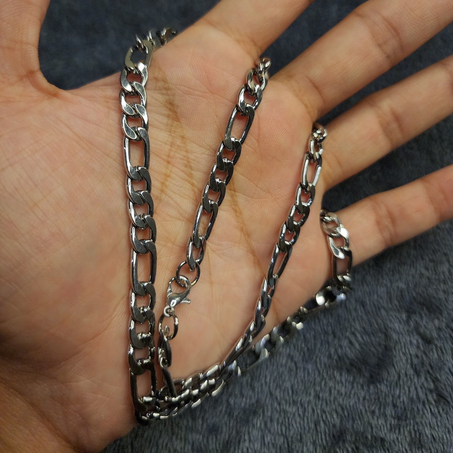 Miami Cuban Curb Chain With Free Brecelet For Unisex