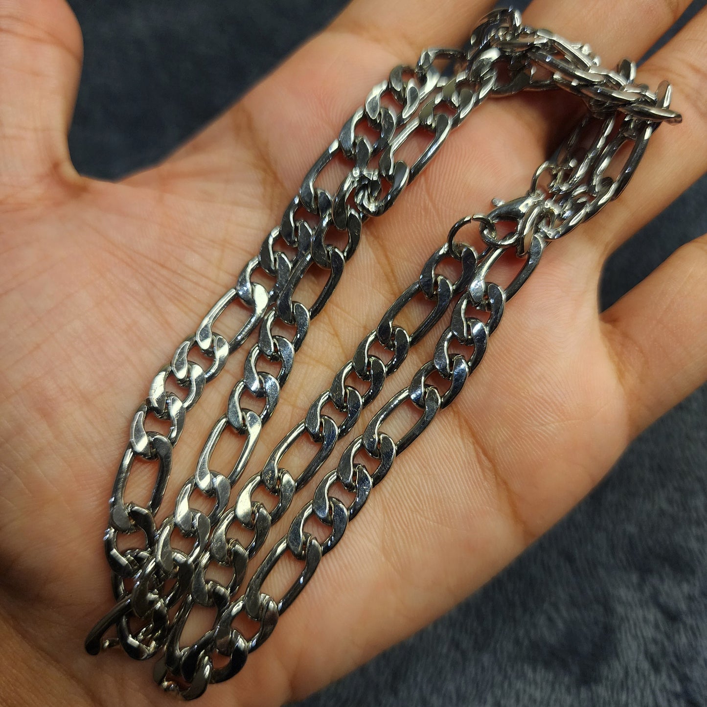 Miami Cuban Curb Chain With Free Brecelet For Unisex