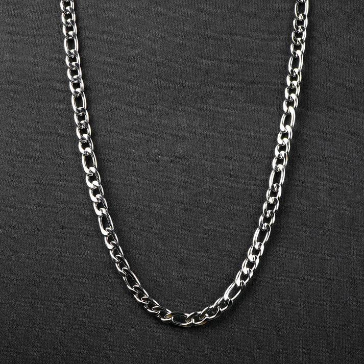 Silver Cuban Chain With Bracelet - Stainless Steel