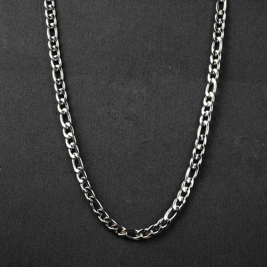 Silver Cuban Chain With Bracelet - Stainless Steel