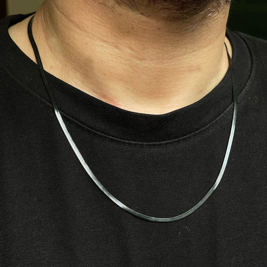 Black Flat Snake Chain
